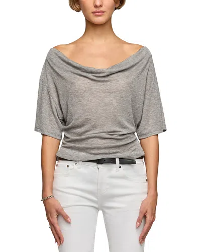 Eb Denim Madeo Cowl Neck Tee In Gray