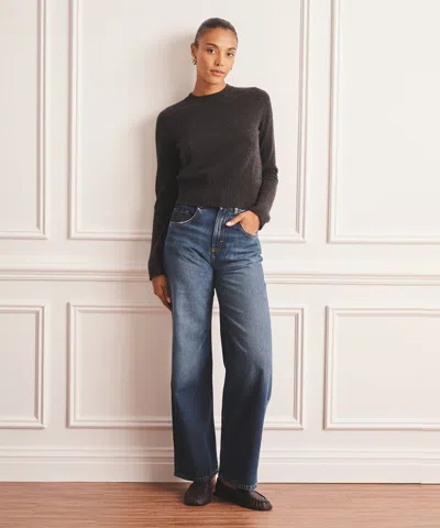 Naadam Luxe Cashmere Saddle Crewneck Sweater In Gray