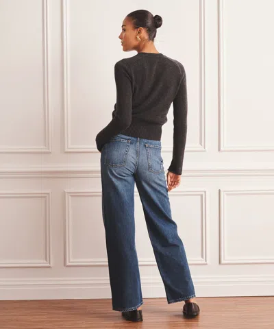 Naadam Luxe Cashmere Saddle Crewneck Sweater In Gray