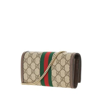 Gucci 'ophidia' Wallet On Chain In Brown