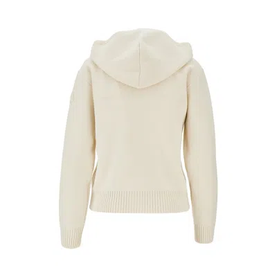 Moncler L And Cashmere Full-zip Hoodie In Neutral