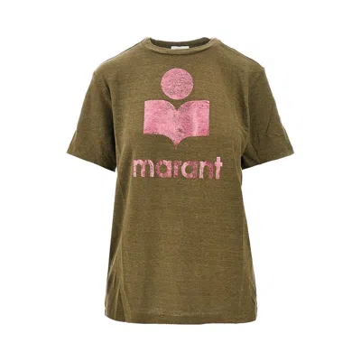 Isabel Marant Étoile Zewel Logo Printed Crewneck T-shirt In Green