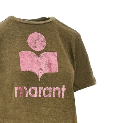 Isabel Marant Étoile Zewel Logo Printed Crewneck T-shirt In Green