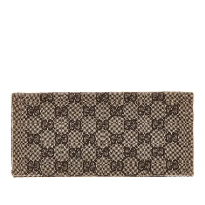 Gucci Lamé Gg Cashmere-blend Scarf In Brown