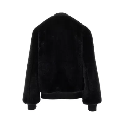 Prada Faux Fur And Re-nylon Reversible Bomber In Black