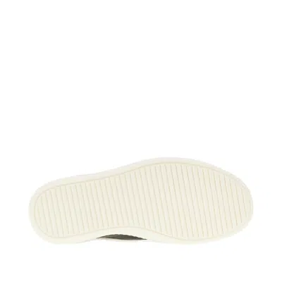 Rick Owens Low-top Suede Sneakers With Contrasting Leather Inserts In Black