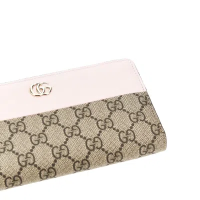 Gucci 'gg Marmont' Zip-around Wallet In Pink