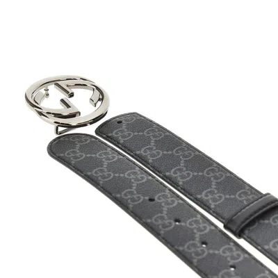 Gucci Reversible Belt With Interlocking Gg Buckle In Black