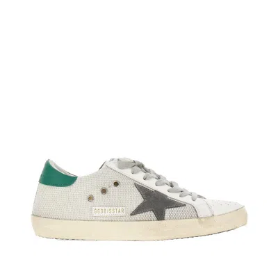 Golden Goose Superstar White Low-top Sneaker With Star Patch On The Side And Lettering Logo In Leather Man