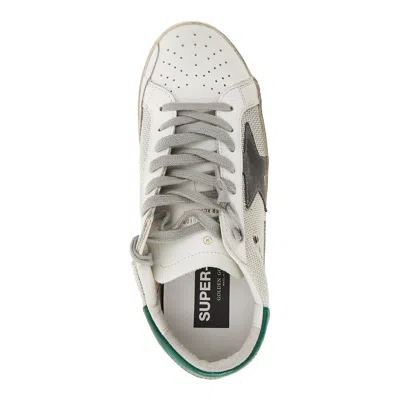 Golden Goose Superstar White Low-top Sneaker With Star Patch On The Side And Lettering Logo In Leather Man