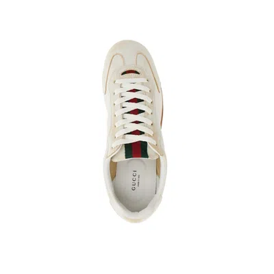 Gucci Women Leather Sneakers In Neutral