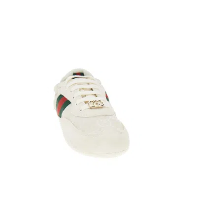Gucci Cream Calf Leather Bos Taurus Low Top Sneakers In Neutral