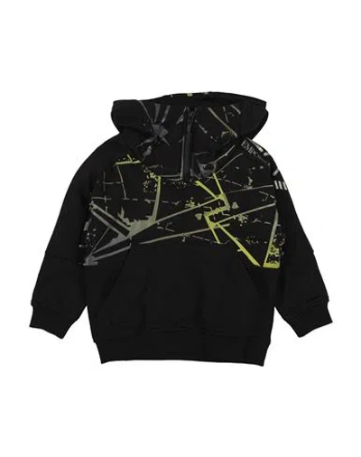 Ea7 Toddler Boy Sweatshirt Black Size 6 Cotton, Polyester, Elastane In Black