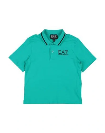 Ea7 Toddler Boy Polo Shirt Emerald Green Size 4 Cotton In Multi