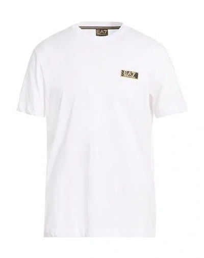 Ea7 Man T-shirt White Size Xl Cotton In White