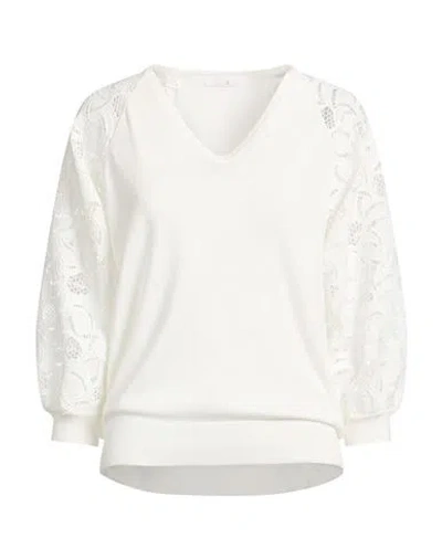 Senso By Atmosfashion Woman Sweater White Size 6 Cotton, Modal, Nylon, Polyester In White