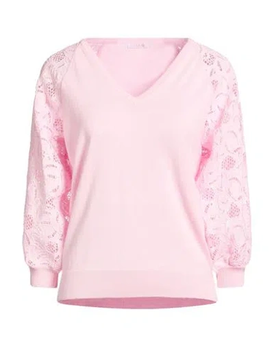 Senso By Atmosfashion Woman Sweater Pink Size 4 Cotton, Modal, Nylon, Polyester In Pink