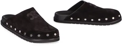 Celine Pitea Suede Mules In Black