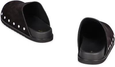 Celine Pitea Suede Mules In Black