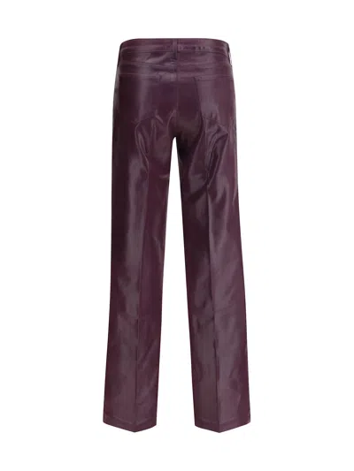 L'agence Marty Coated Stretch Denim Jeans In Burgundy