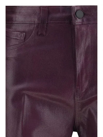 L'agence Marty Coated Stretch Denim Jeans In Burgundy