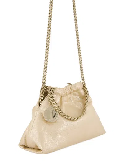 Stella Mccartney Falabella Mini Drastring Tote In Gold