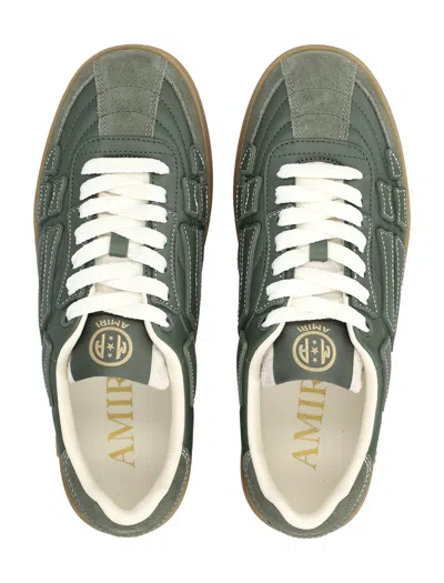 Amiri Pacific Bones Leather Sneakers In Green