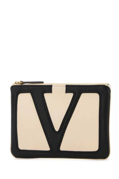 Valentino Medium Flat Pouch Viva In Neutral
