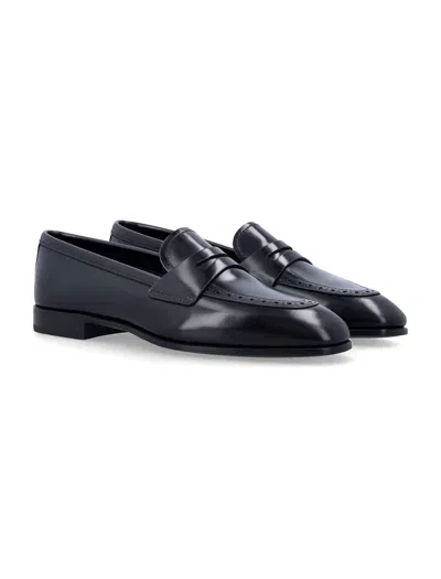 Church's Church S Onyx Fumé Polished Leather Loafer In Black