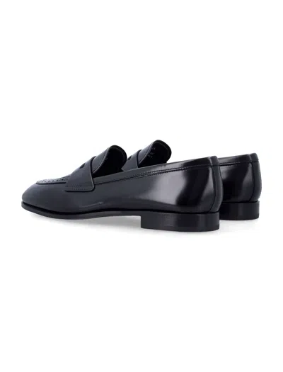 Church's Church S Onyx Fumé Polished Leather Loafer In Black