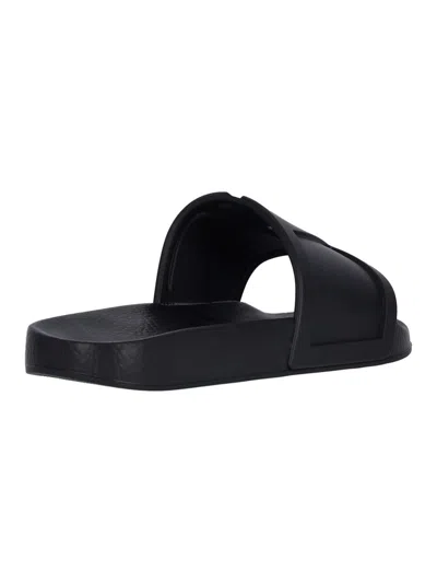 Valentino Garavani Viva Superstar Rubber Slippers Flat Sole In Black