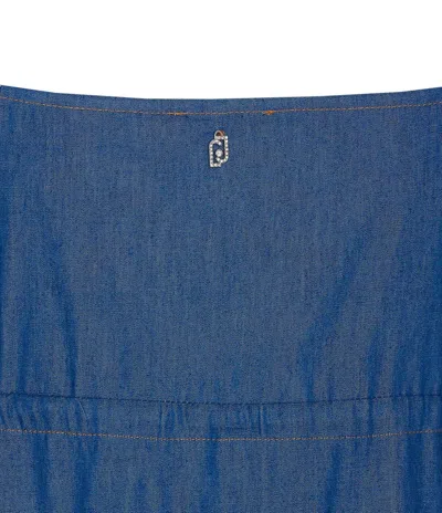 Liu •jo Sleeveless Pleated Midi Dress In Blue