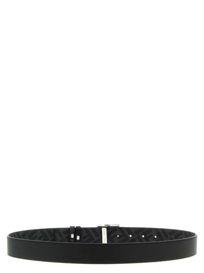 Fendi Black Ff Buckle Reversible Belt In Black