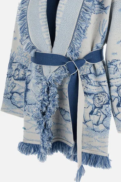 Alanui Deep In The Ocean Cardigan In Blue