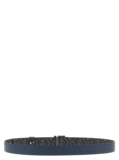 Fendi Reversible Metal-buckle Belt In Blue