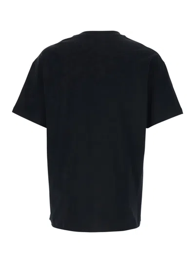 Givenchy Men Black Crewneck T-shirt With Maxi Logo Lettering On The Front In Cotton Man In Black