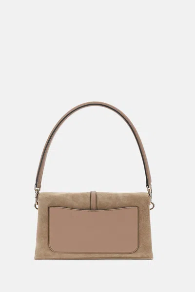 Tod's Tse Tracollina Mini Shoulder Bag Suede In Brown
