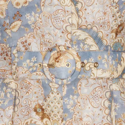 Zimmermann Daylight Belted Printed Linen Halterneck Playsuit In Multi