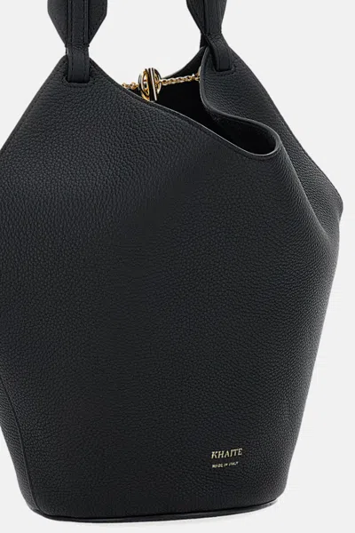 Khaite Lotus Chain Detailed Mini Tote Bag In Black