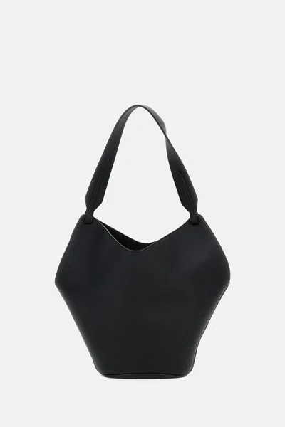 Khaite Lotus Chain Detailed Mini Tote Bag In Black