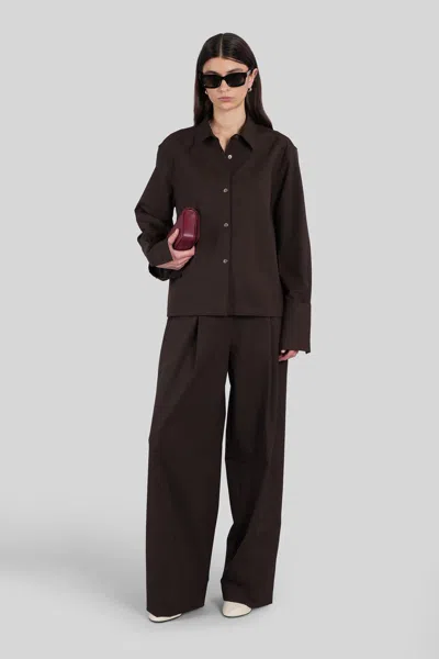 The Latest Cuffed-button Long Sleeves Shirt In Brown