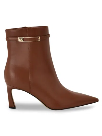 Calvin Klein Alenna Pointed Toe Bootie In Brown