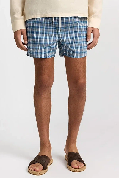 Onia Charles 4" Swim Trunk In Blue/white, Men's At Urban Outfitters In Multi