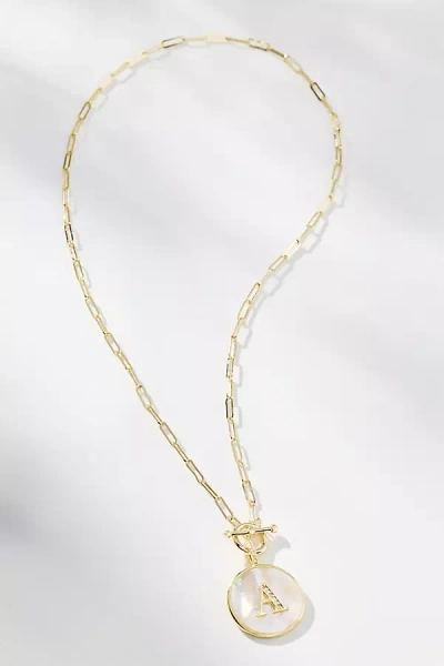 Melinda Maria Love Letters Medallion Monogram Necklace In Gold