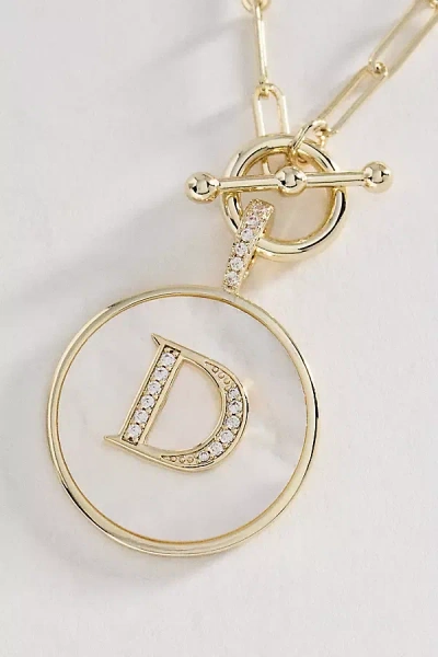 Melinda Maria Love Letters Medallion Monogram Necklace In Gold