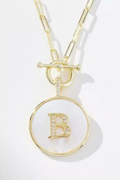 Melinda Maria Love Letters Medallion Monogram Necklace In Gold