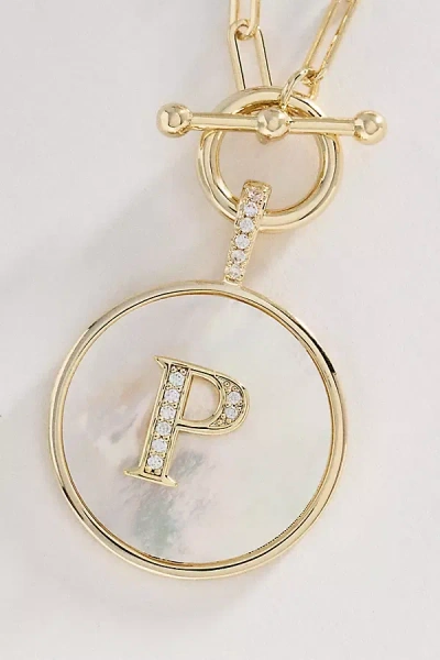 Melinda Maria Love Letters Medallion Monogram Necklace In Gold