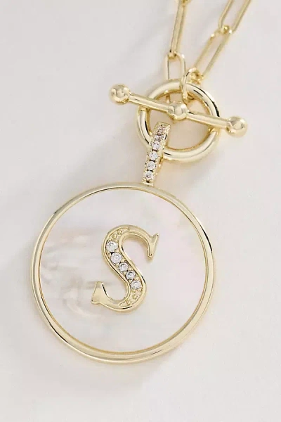 Melinda Maria Love Letters Medallion Monogram Necklace In Gold