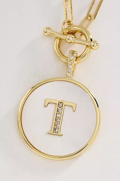 Melinda Maria Love Letters Medallion Monogram Necklace In Gold