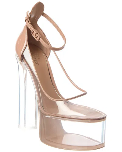 Valentino Go 155 Patent Platform Pump In Nude